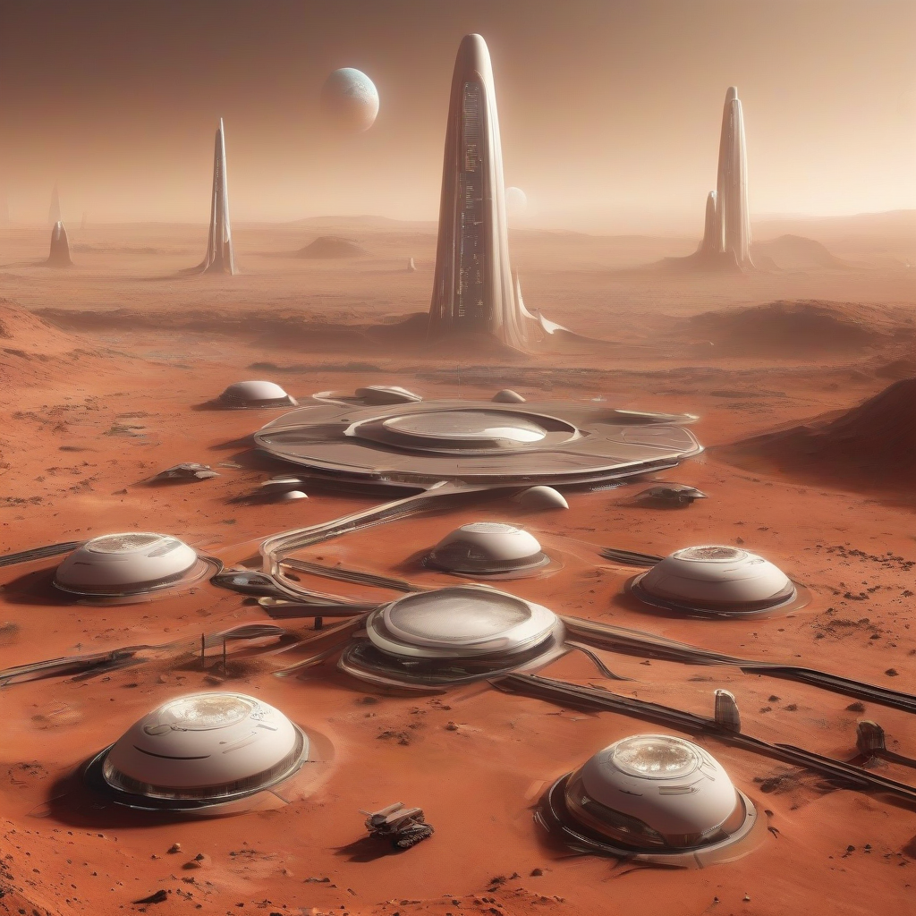 future city on mars by मुफ्त एआई छवि जनरेटर - बिना लॉगिन के✨ | AIGAZOU