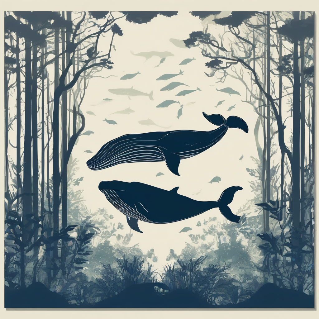 whale silhouette and aquarium in the forest by मुफ्त एआई छवि जनरेटर - बिना लॉगिन के✨ | AIGAZOU