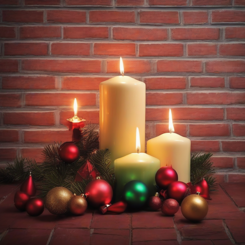 christmas image candles brick wall background color 23 sunrise by मुफ्त एआई छवि जनरेटर - बिना लॉगिन के✨ | AIGAZOU