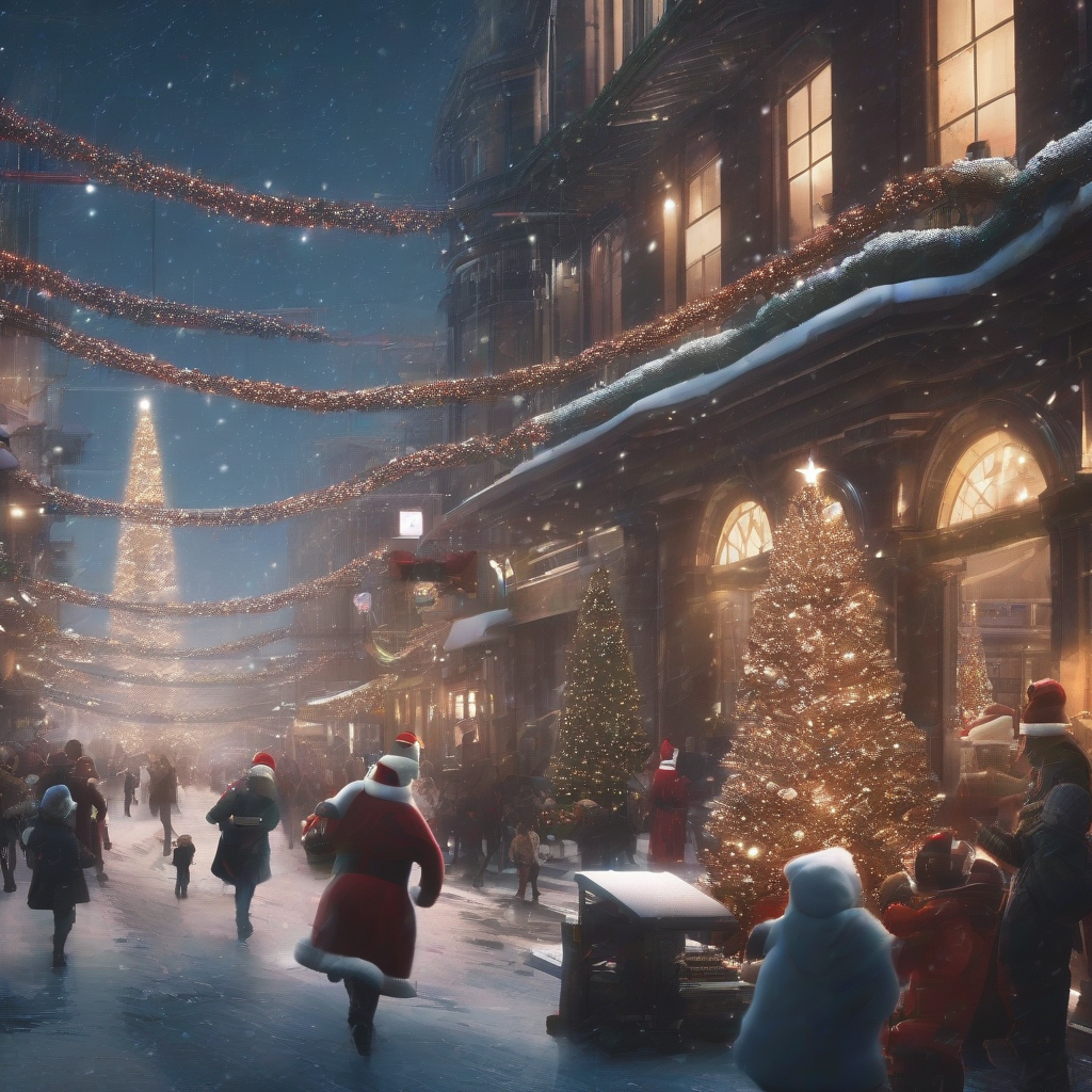 a christmas in a near future city by Générateur d'images par IA gratuit - Aucune connexion nécessaire✨ | AIGAZOU