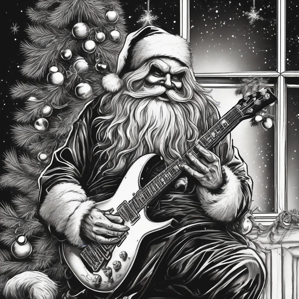 santa claus heavy metal e guitar xmas by मुफ्त एआई छवि जनरेटर - बिना लॉगिन के✨ | AIGAZOU