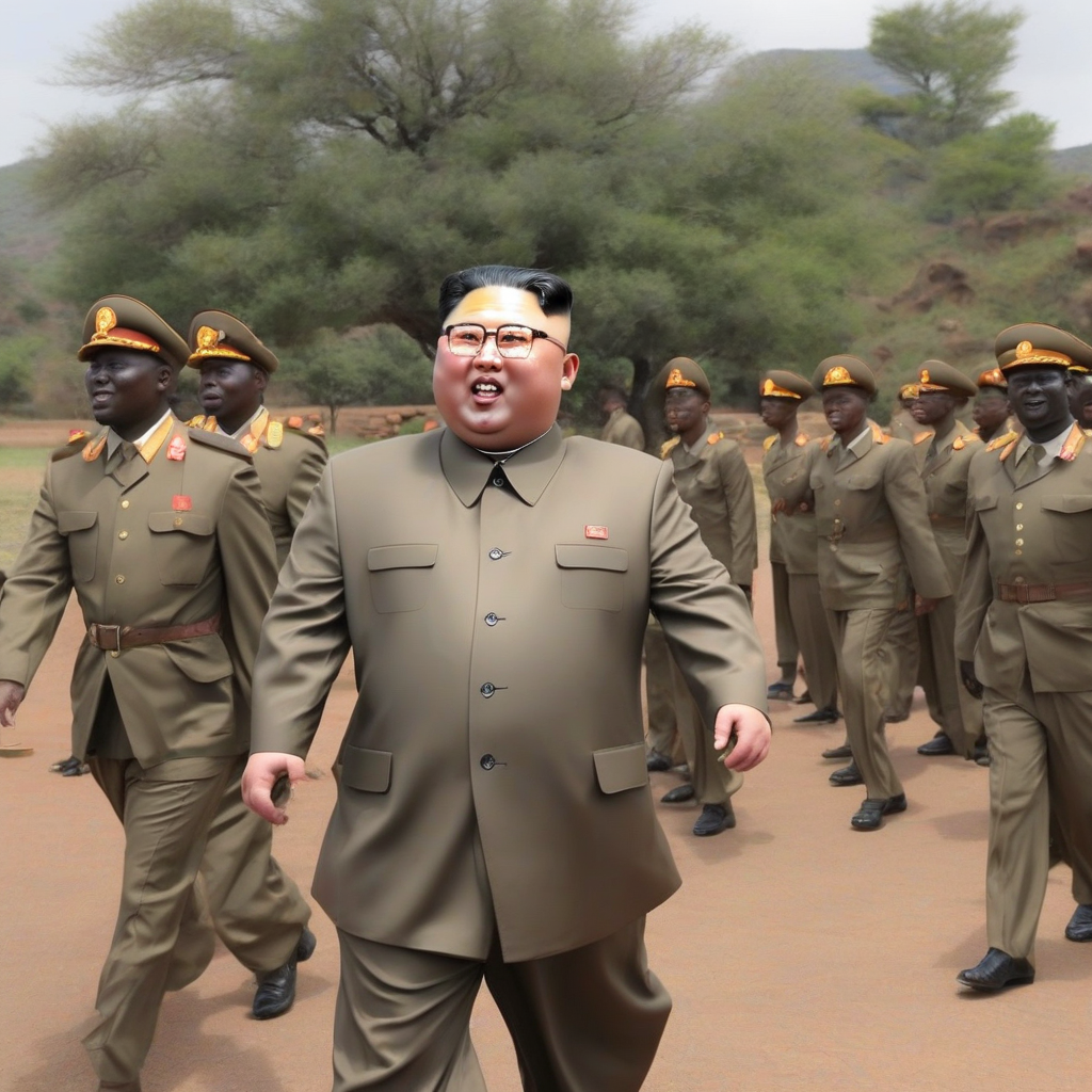 kim jong un is in africa by मुफ्त एआई छवि जनरेटर - बिना लॉगिन के✨ | AIGAZOU