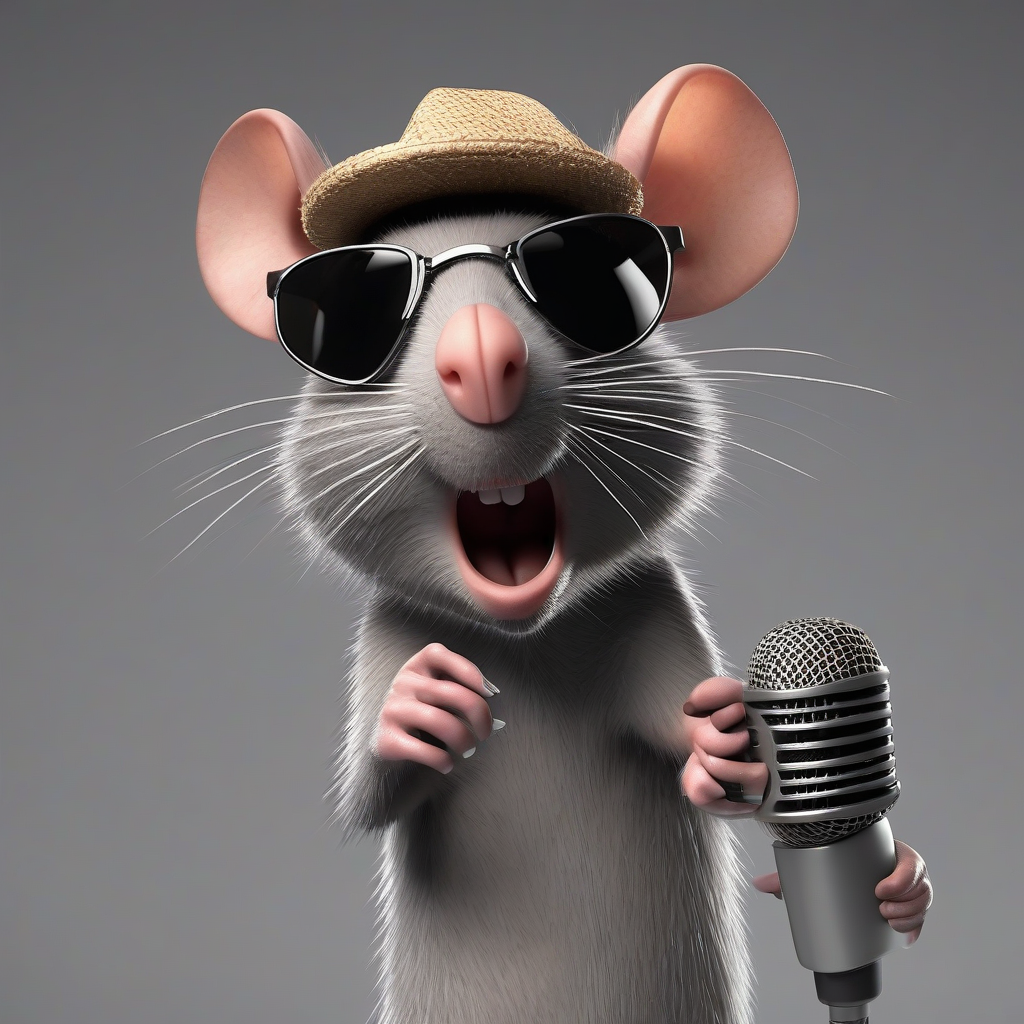 man with dark glasses and hat singing into microphone by Générateur d'images par IA gratuit - Aucune connexion nécessaire✨ | AIGAZOU