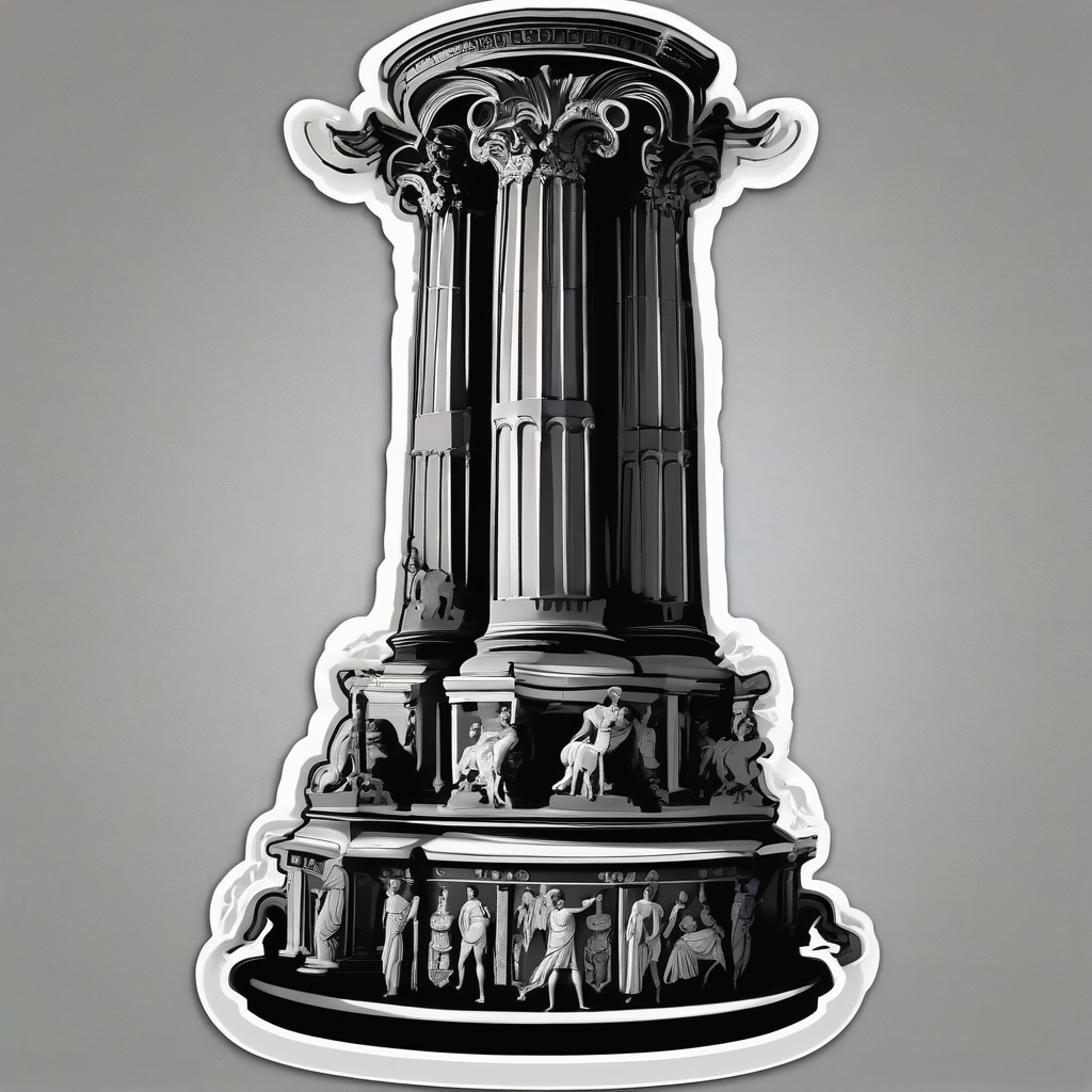 black sticker of trajans column in rome by मुफ्त एआई छवि जनरेटर - बिना लॉगिन के✨ | AIGAZOU