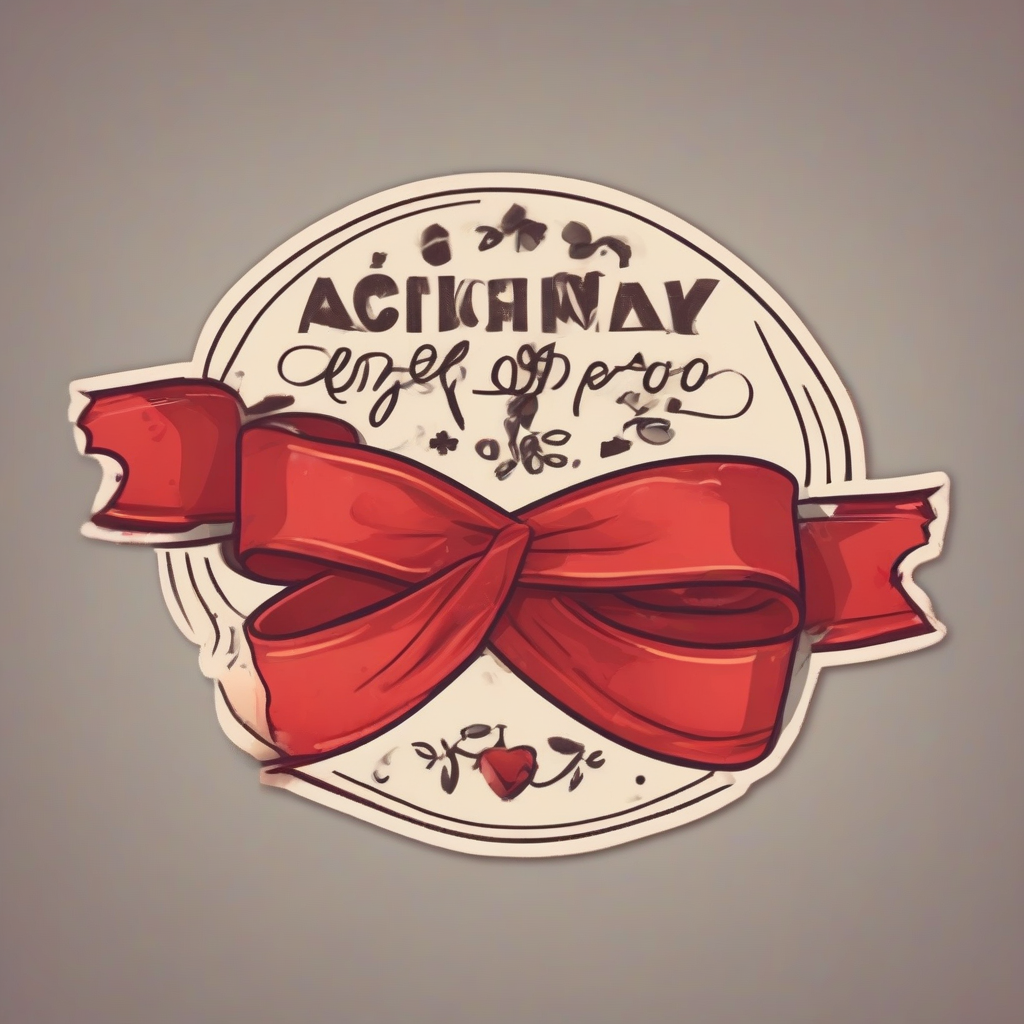 kitsch style red ribbon sticker image by मुफ्त एआई छवि जनरेटर - बिना लॉगिन के✨ | AIGAZOU