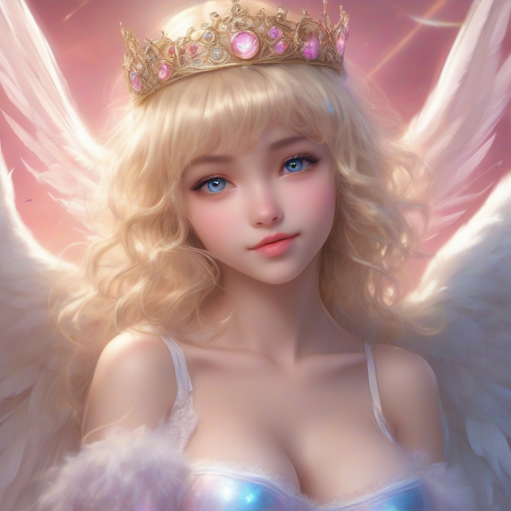 beautiful teenage angel with fluffy wings by मुफ्त एआई छवि जनरेटर - बिना लॉगिन के✨ | AIGAZOU