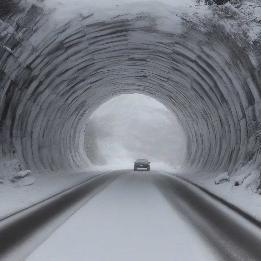 the long tunnel exit was a snowy country by मुफ्त एआई छवि जनरेटर - बिना लॉगिन के✨ | AIGAZOU