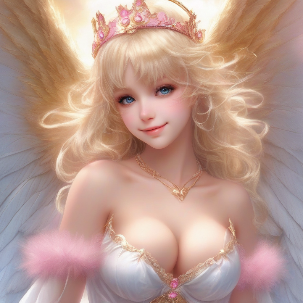 beautiful teenage angel with fluffy hair and wings by मुफ्त एआई छवि जनरेटर - बिना लॉगिन के✨ | AIGAZOU