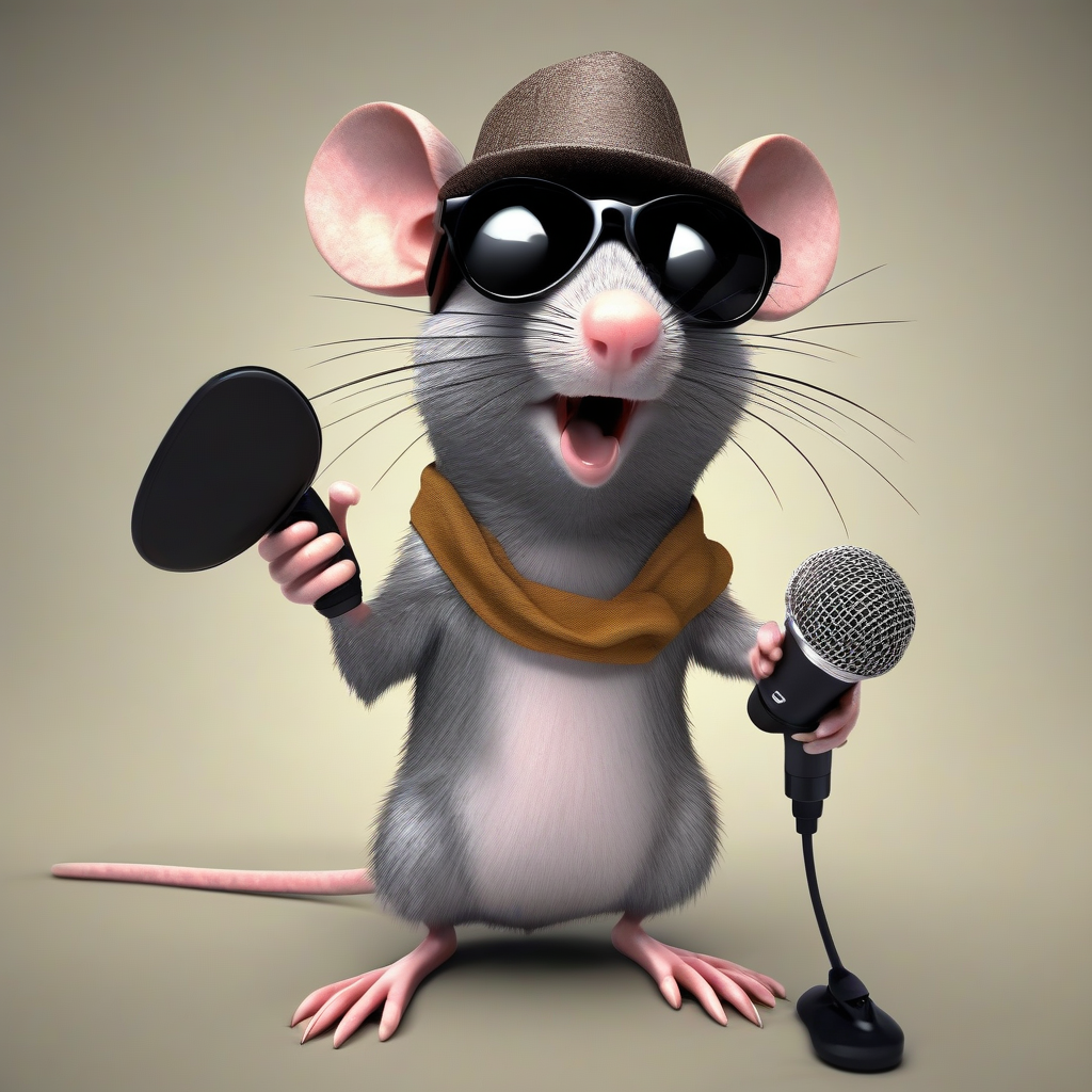 man with dark glasses and hat singing into microphone by 免费AI图像生成工具 | AIGAZOU