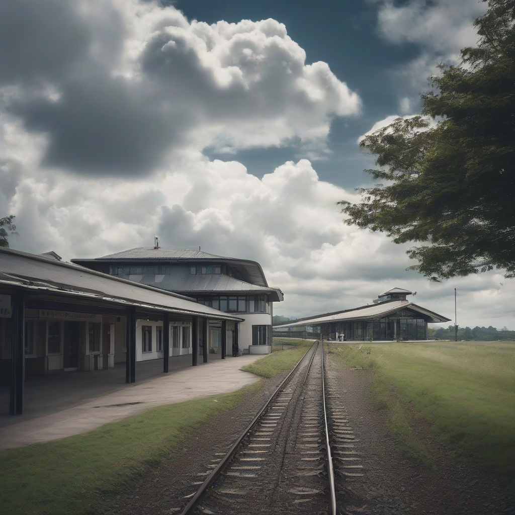 majestic clouds and rural station by मुफ्त एआई छवि जनरेटर - बिना लॉगिन के✨ | AIGAZOU