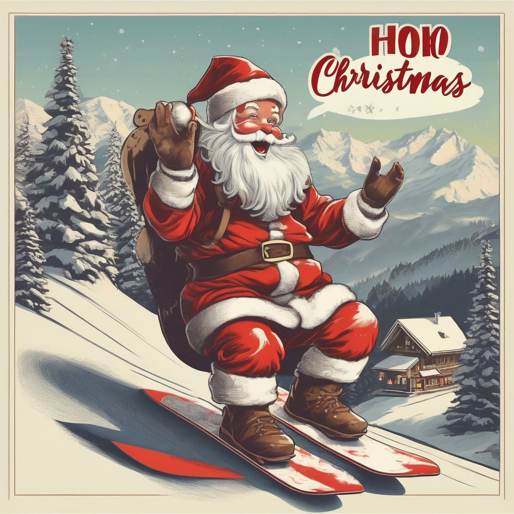 santa klaus snowboarding with gifts by Générateur d'images par IA gratuit - Aucune connexion nécessaire✨ | AIGAZOU