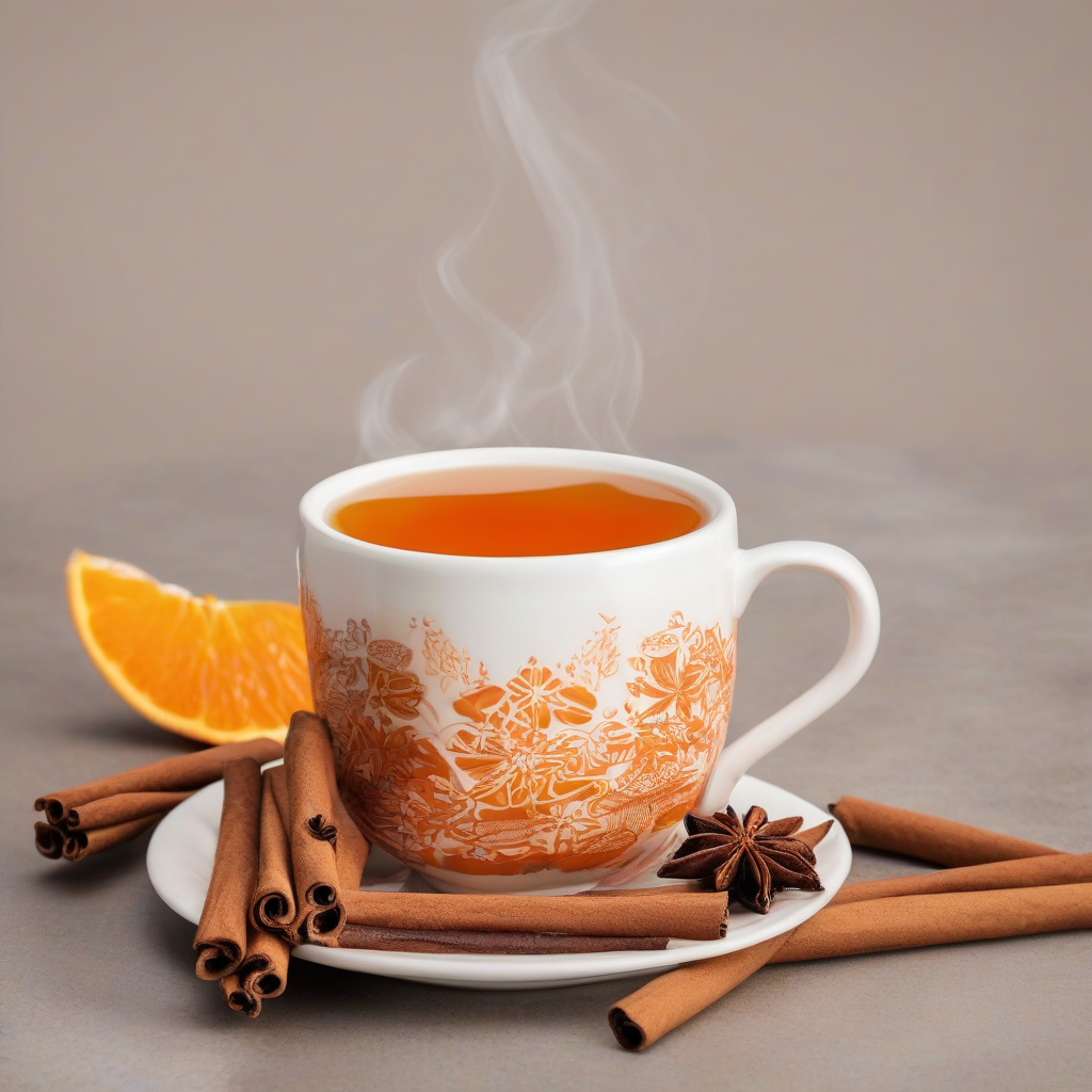 a cinnamon orange spiced hot tea by मुफ्त एआई छवि जनरेटर - बिना लॉगिन के✨ | AIGAZOU