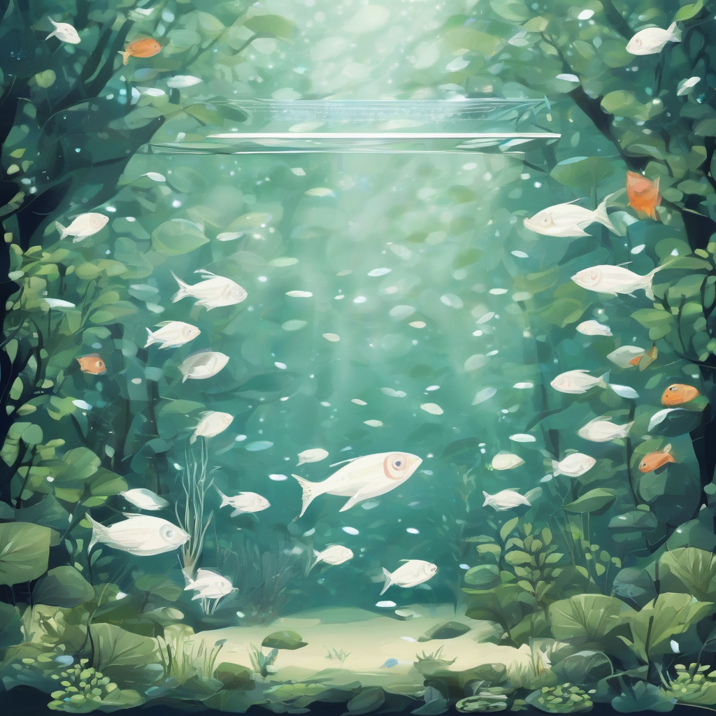 white small fish and aquarium in the forest by मुफ्त एआई छवि जनरेटर - बिना लॉगिन के✨ | AIGAZOU