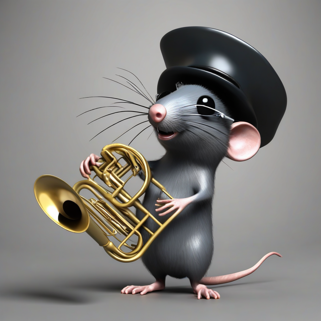 rat with dark glasses and hat plays tuba by मुफ्त एआई छवि जनरेटर - बिना लॉगिन के✨ | AIGAZOU