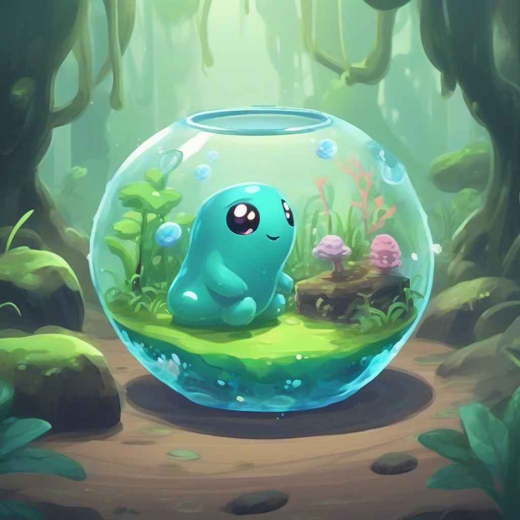 small slime and aquarium in the forest by मुफ्त एआई छवि जनरेटर - बिना लॉगिन के✨ | AIGAZOU