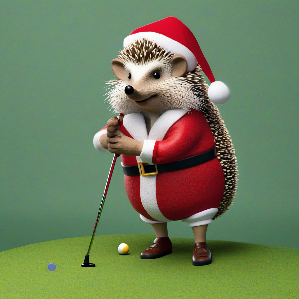 hedgehog golfer santa claus by मुफ्त एआई छवि जनरेटर - बिना लॉगिन के✨ | AIGAZOU