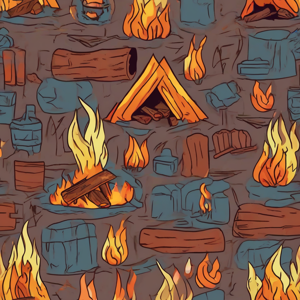 fire camp color by 免费AI图像生成工具 | AIGAZOU