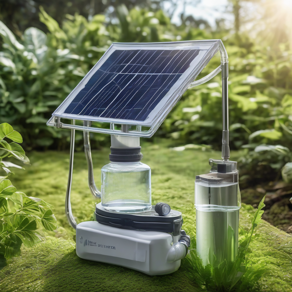 sustainable modern solar powered water filter by मुफ्त एआई छवि जनरेटर - बिना लॉगिन के✨ | AIGAZOU