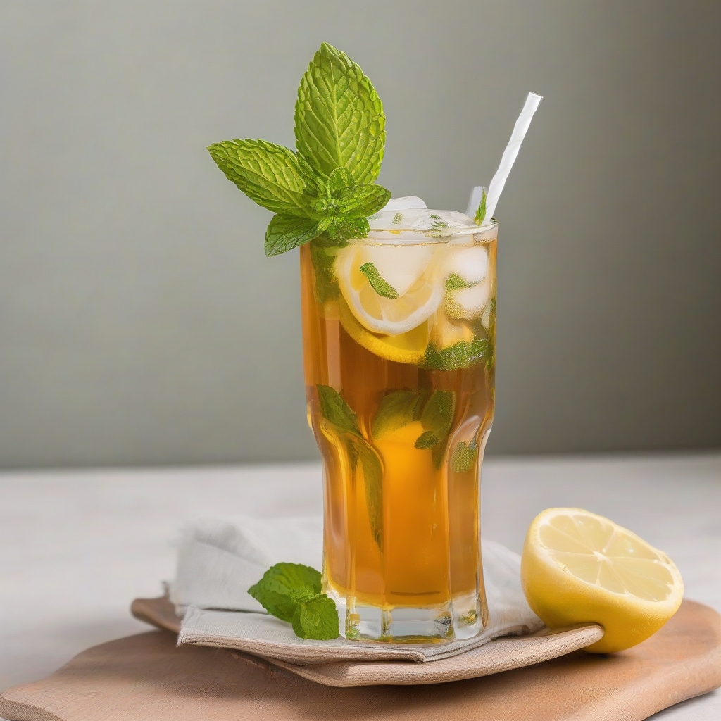 a glass of lemon mint iced tea by Générateur d'images par IA gratuit - Aucune connexion nécessaire✨ | AIGAZOU