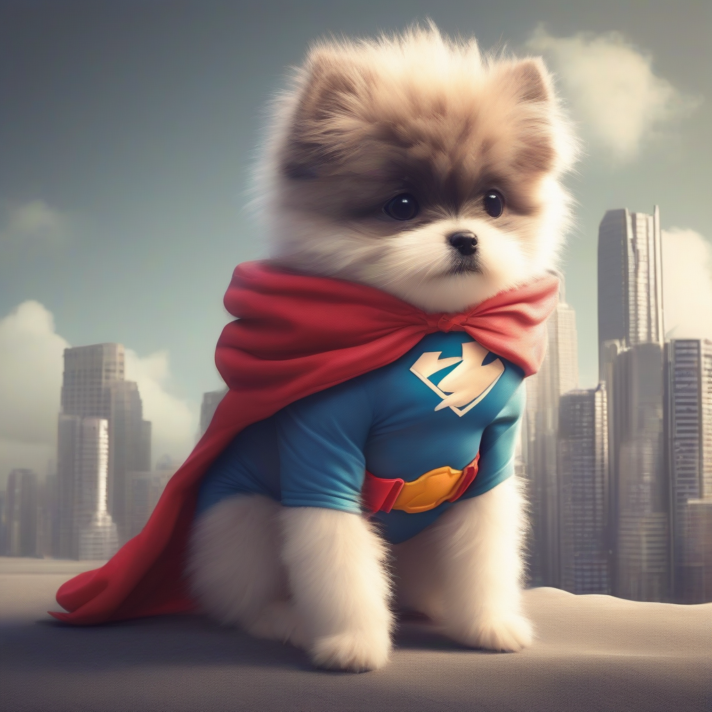 superhero cute fluffy little need by मुफ्त एआई छवि जनरेटर - बिना लॉगिन के✨ | AIGAZOU