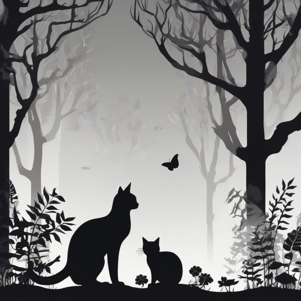 black cat silhouette and forest aquarium by मुफ्त एआई छवि जनरेटर - बिना लॉगिन के✨ | AIGAZOU