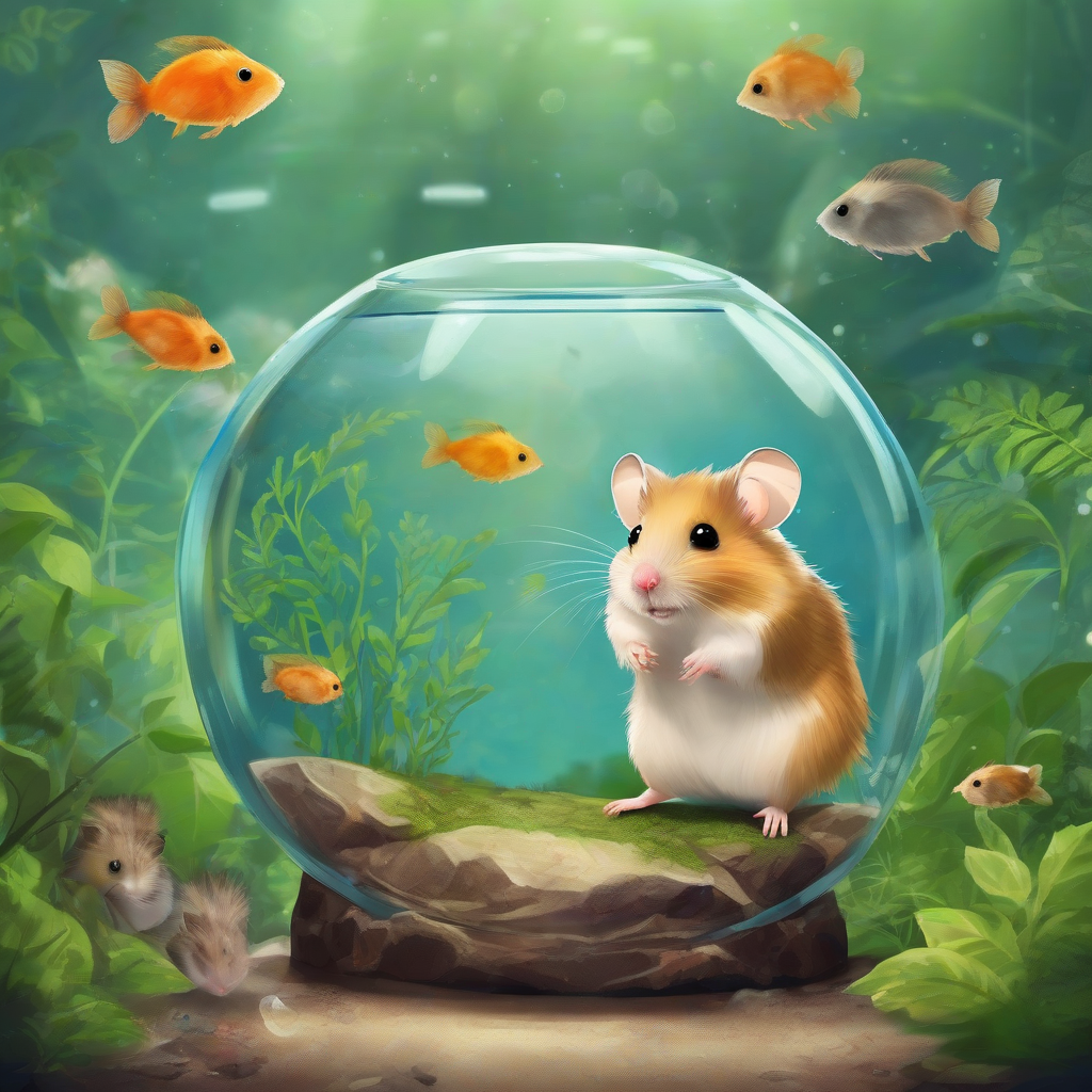 hamster and aquarium in the forest by मुफ्त एआई छवि जनरेटर - बिना लॉगिन के✨ | AIGAZOU