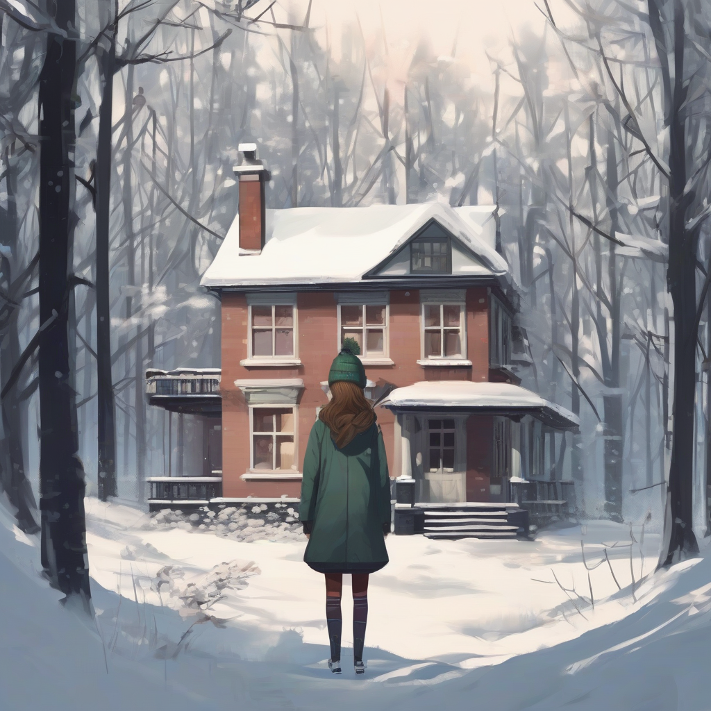 a house in the forest on a winter day by मुफ्त एआई छवि जनरेटर - बिना लॉगिन के✨ | AIGAZOU