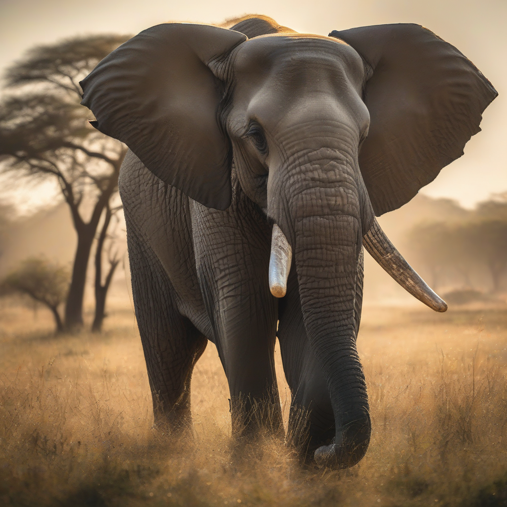 a majestic elephant on a sunlit grassland by मुफ्त एआई छवि जनरेटर - बिना लॉगिन के✨ | AIGAZOU