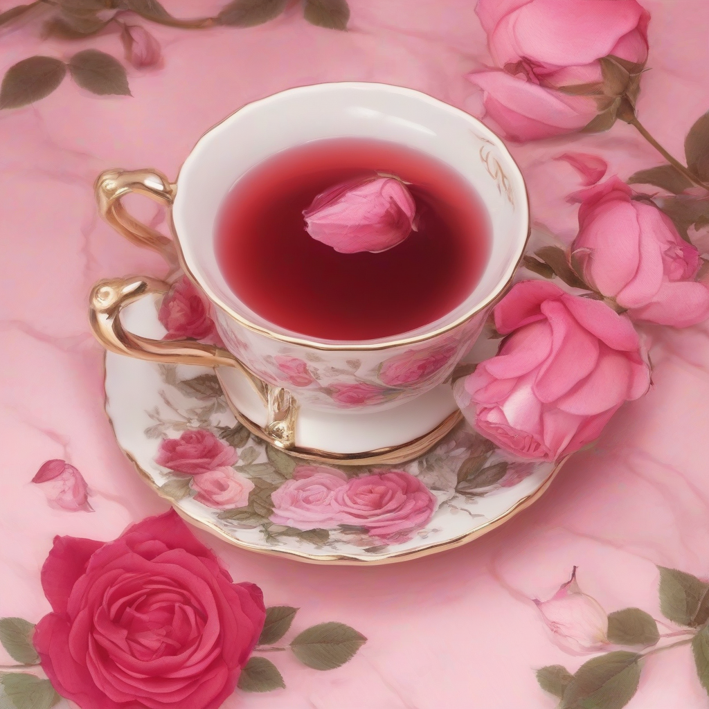 a cup of rose tea by मुफ्त एआई छवि जनरेटर - बिना लॉगिन के✨ | AIGAZOU