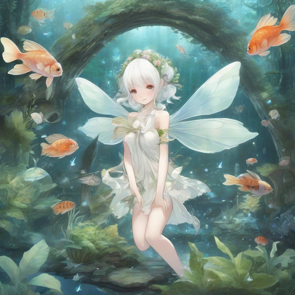 white ocelot fairy and forest aquarium by मुफ्त एआई छवि जनरेटर - बिना लॉगिन के✨ | AIGAZOU