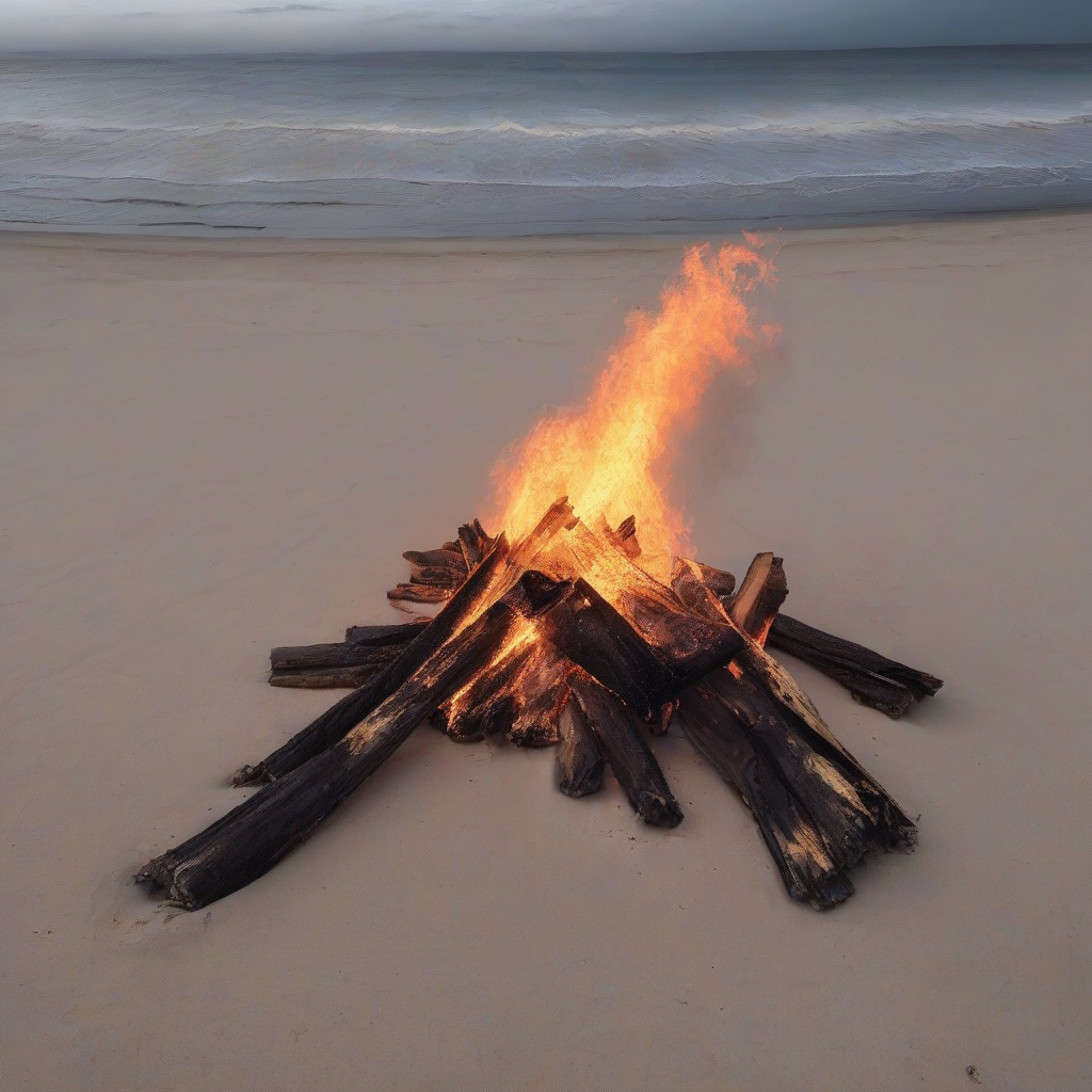 fire on the beach by मुफ्त एआई छवि जनरेटर - बिना लॉगिन के✨ | AIGAZOU