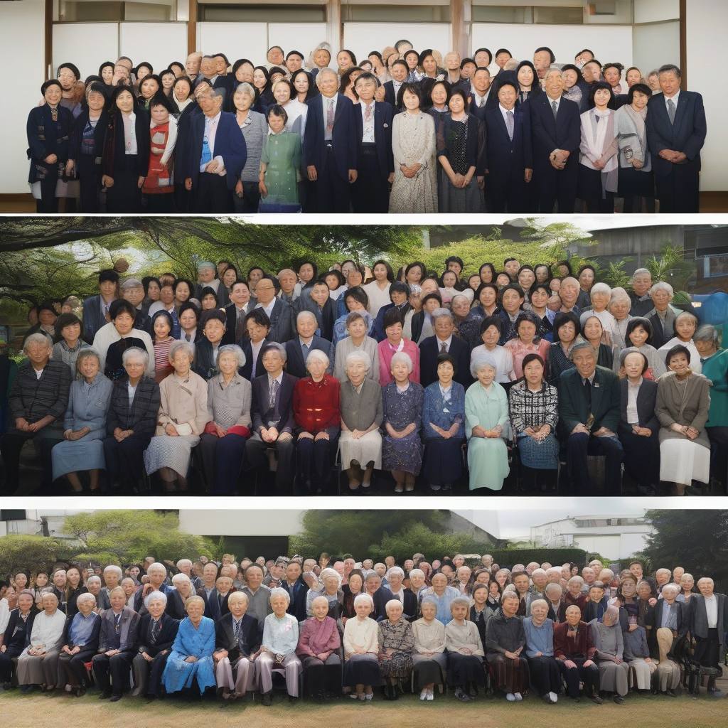 72 year old elementary school reunion photo of 20 japanese by मुफ्त एआई छवि जनरेटर - बिना लॉगिन के✨ | AIGAZOU