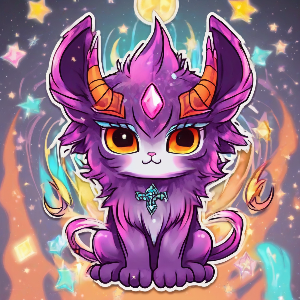 baphomet kawaii vampire cute fairy chibi neko dark pink cyan beast satan angel stars dragon diamonds elements air fire electric by मुफ्त एआई छवि जनरेटर - बिना लॉगिन के✨ | AIGAZOU