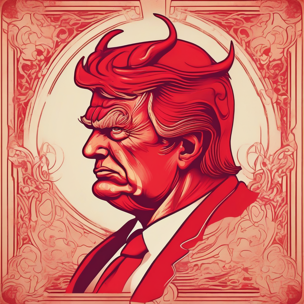 donald trump demon youth style poster by मुफ्त एआई छवि जनरेटर - बिना लॉगिन के✨ | AIGAZOU