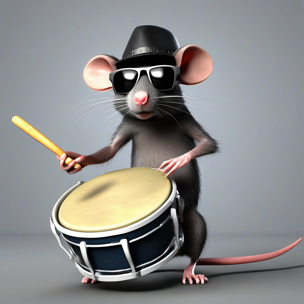 rat with dark glasses and hat plays congas by मुफ्त एआई छवि जनरेटर - बिना लॉगिन के✨ | AIGAZOU