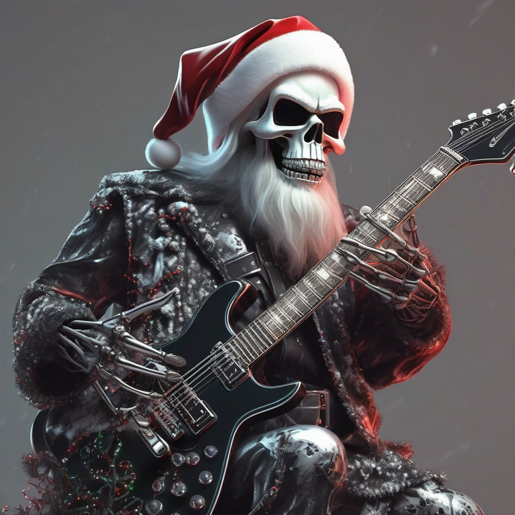 santa claus heavy metal guitar xmas dark by मुफ्त एआई छवि जनरेटर - बिना लॉगिन के✨ | AIGAZOU