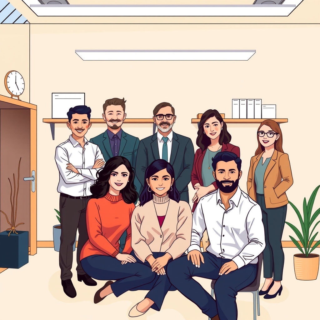 10 person new business development department group photo by मुफ्त एआई छवि जनरेटर - बिना लॉगिन के✨ | AIGAZOU