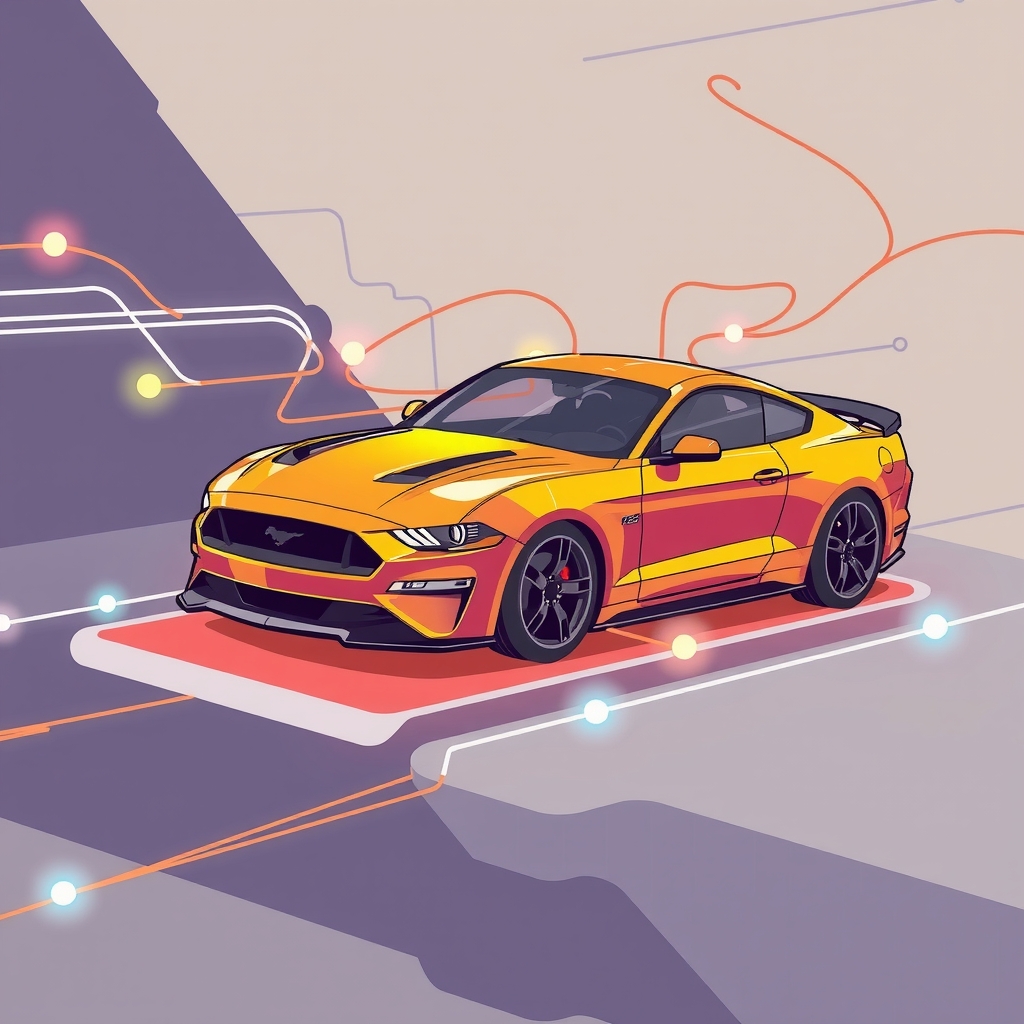 mustang der ein netzmodell bearbeitet by Générateur d'images par IA gratuit - Aucune connexion nécessaire✨ | AIGAZOU