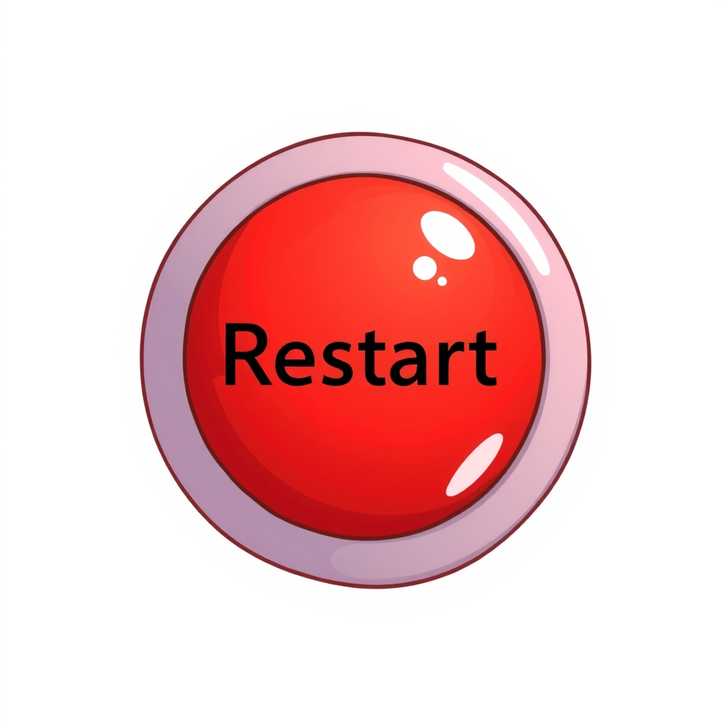 red round switch with black restart text by मुफ्त एआई छवि जनरेटर - बिना लॉगिन के✨ | AIGAZOU