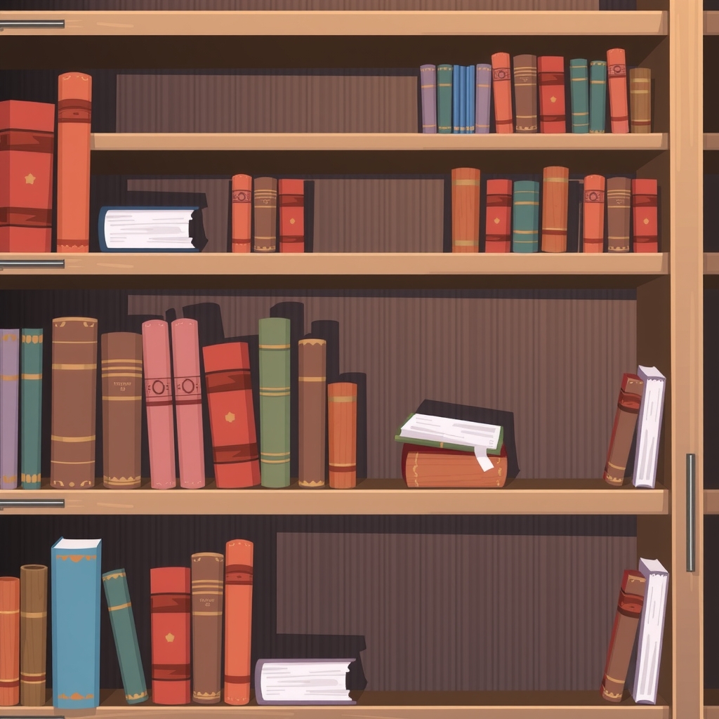 a bookshelf with gaps by Générateur d'images par IA gratuit - Aucune connexion nécessaire✨ | AIGAZOU