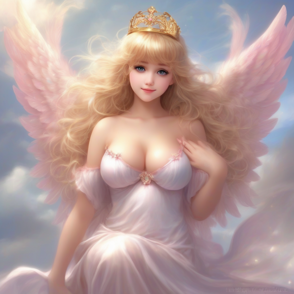 beautiful teenage angel with translucent wings by 免费AI图像生成工具 | AIGAZOU