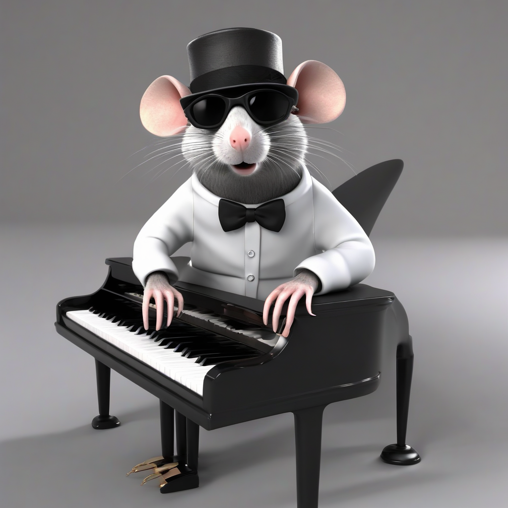 rat with dark glasses and hat behind piano keyboard by मुफ्त एआई छवि जनरेटर - बिना लॉगिन के✨ | AIGAZOU