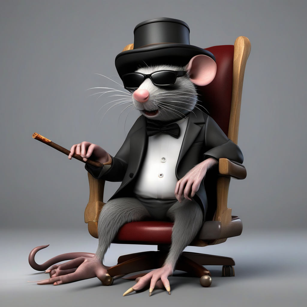 rat with dark glasses hat and cigar by Générateur d'images par IA gratuit - Aucune connexion nécessaire✨ | AIGAZOU