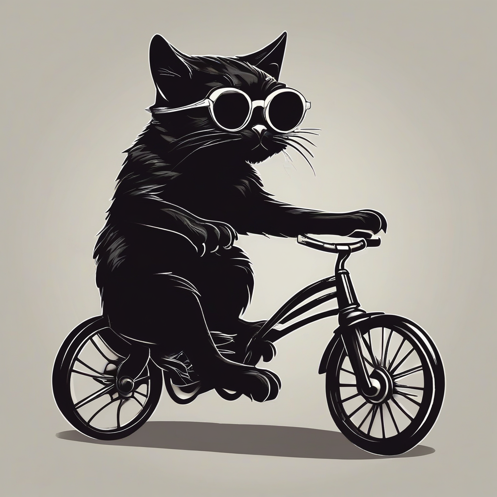 cool black cat with sunglasses riding tricycle by Générateur d'images par IA gratuit - Aucune connexion nécessaire✨ | AIGAZOU