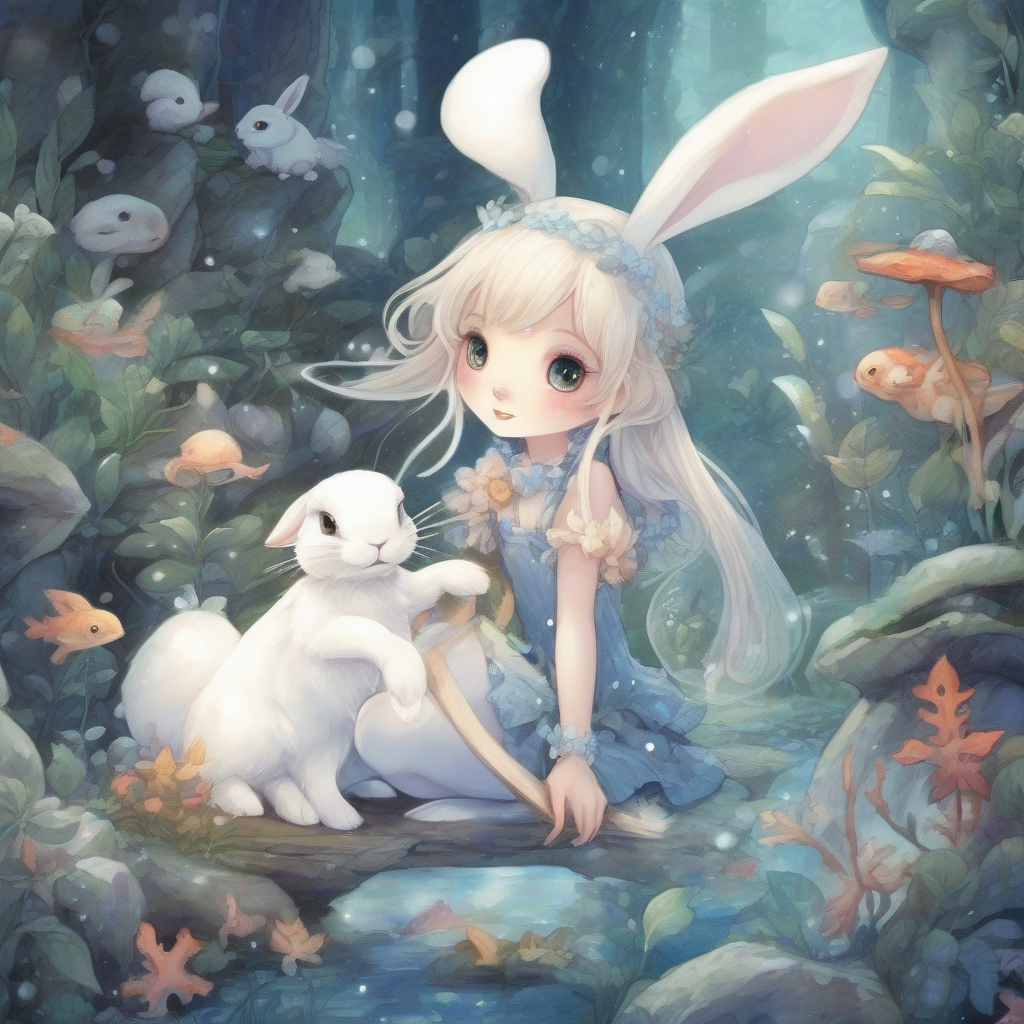 snow rabbit fairy and forest aquarium by मुफ्त एआई छवि जनरेटर - बिना लॉगिन के✨ | AIGAZOU