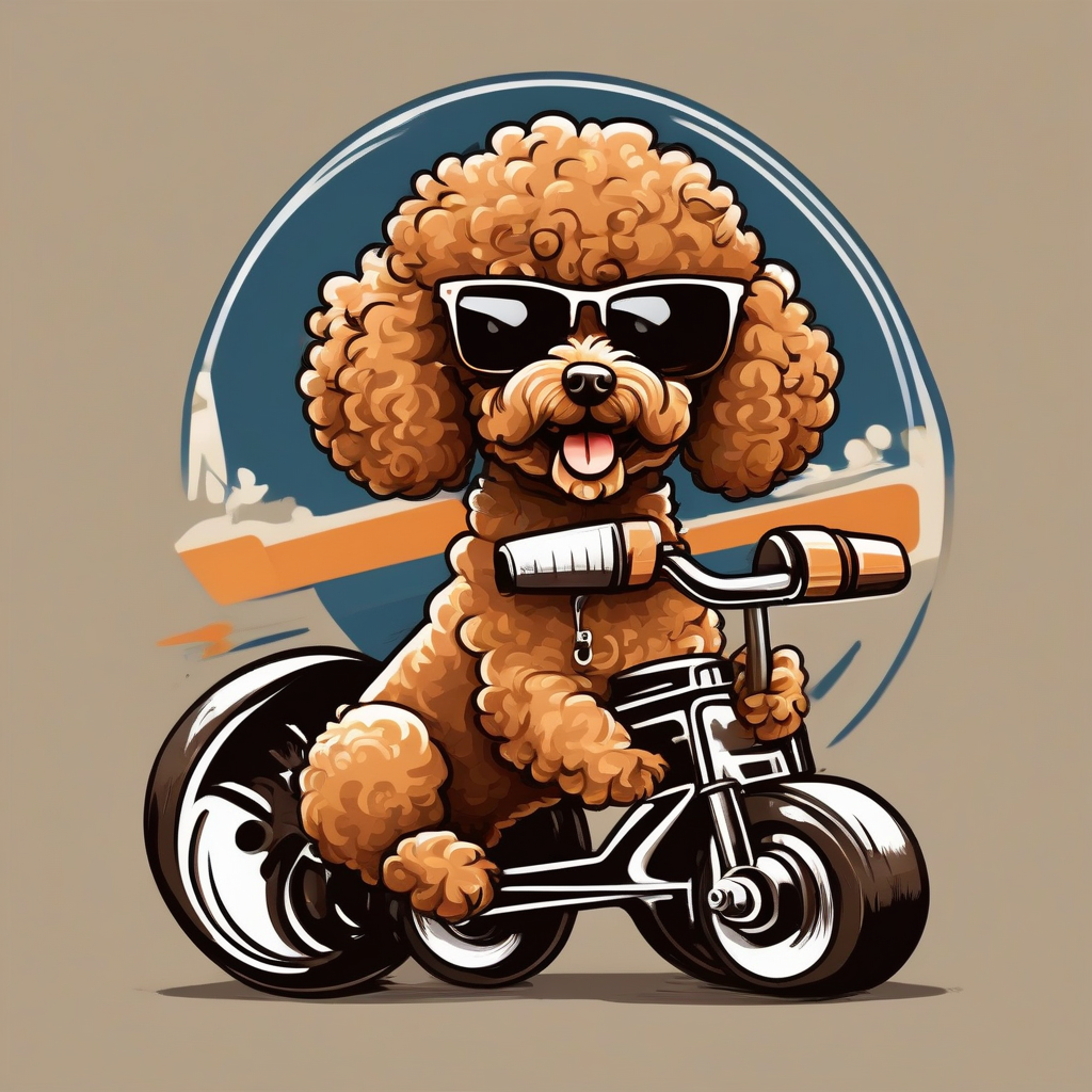 stylish brown toy poodle driving tricycle by मुफ्त एआई छवि जनरेटर - बिना लॉगिन के✨ | AIGAZOU