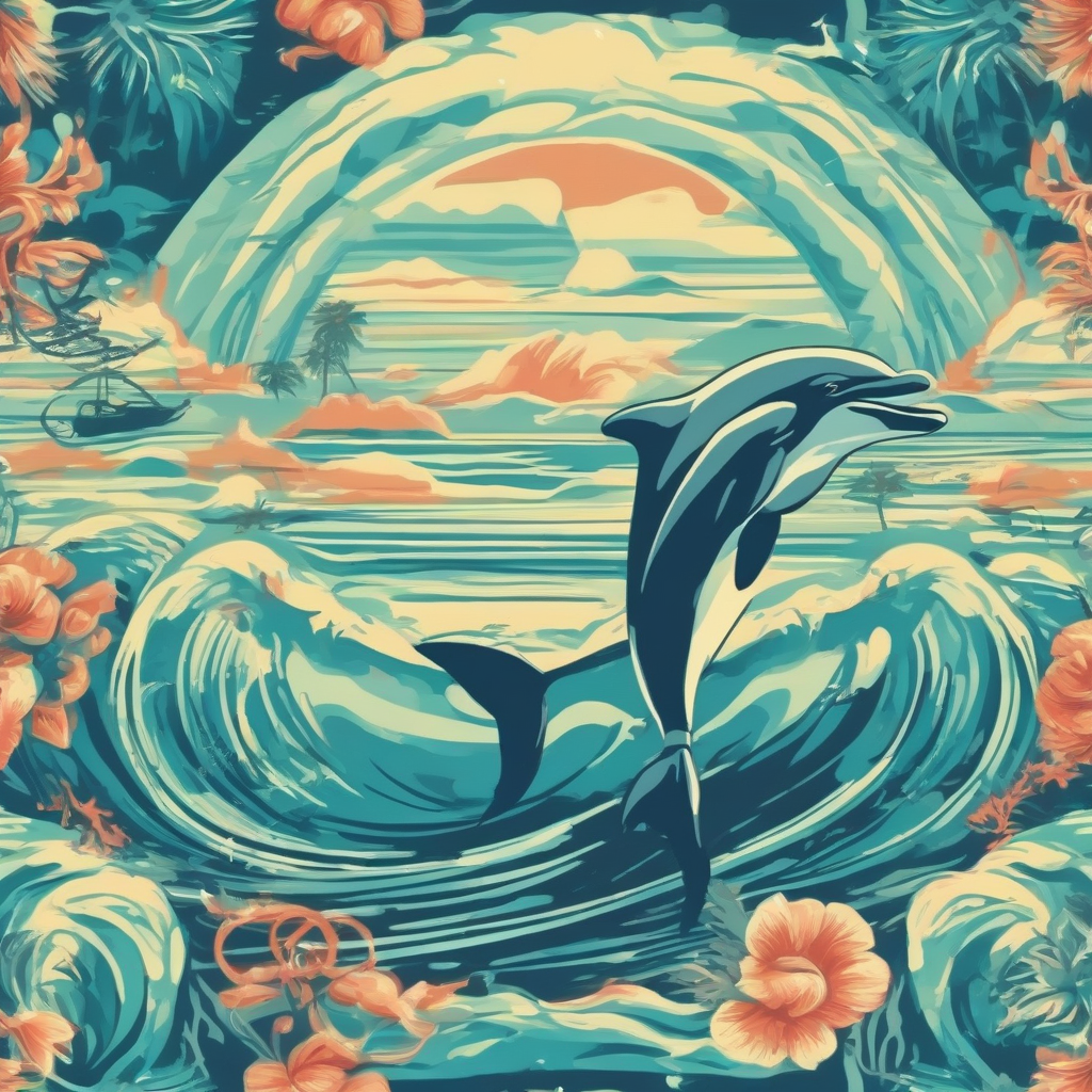 kitsch style dolphin sea image by मुफ्त एआई छवि जनरेटर - बिना लॉगिन के✨ | AIGAZOU