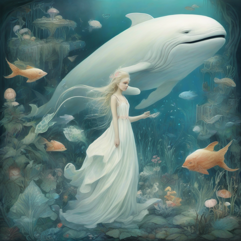 white whale fairy and forest aquarium by मुफ्त एआई छवि जनरेटर - बिना लॉगिन के✨ | AIGAZOU