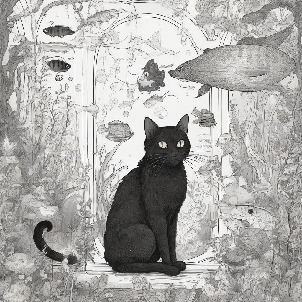 black cat fairy and forest aquarium by मुफ्त एआई छवि जनरेटर - बिना लॉगिन के✨ | AIGAZOU