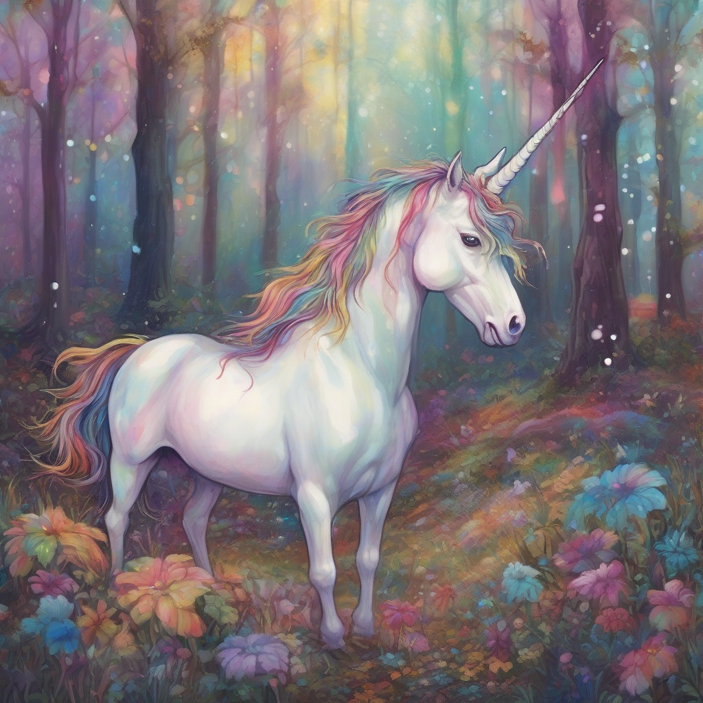 a small rainbow unicorn sat sadly by 무료 AI 이미지 생성기 - 로그인 필요 없음✨ | AIGAZOU